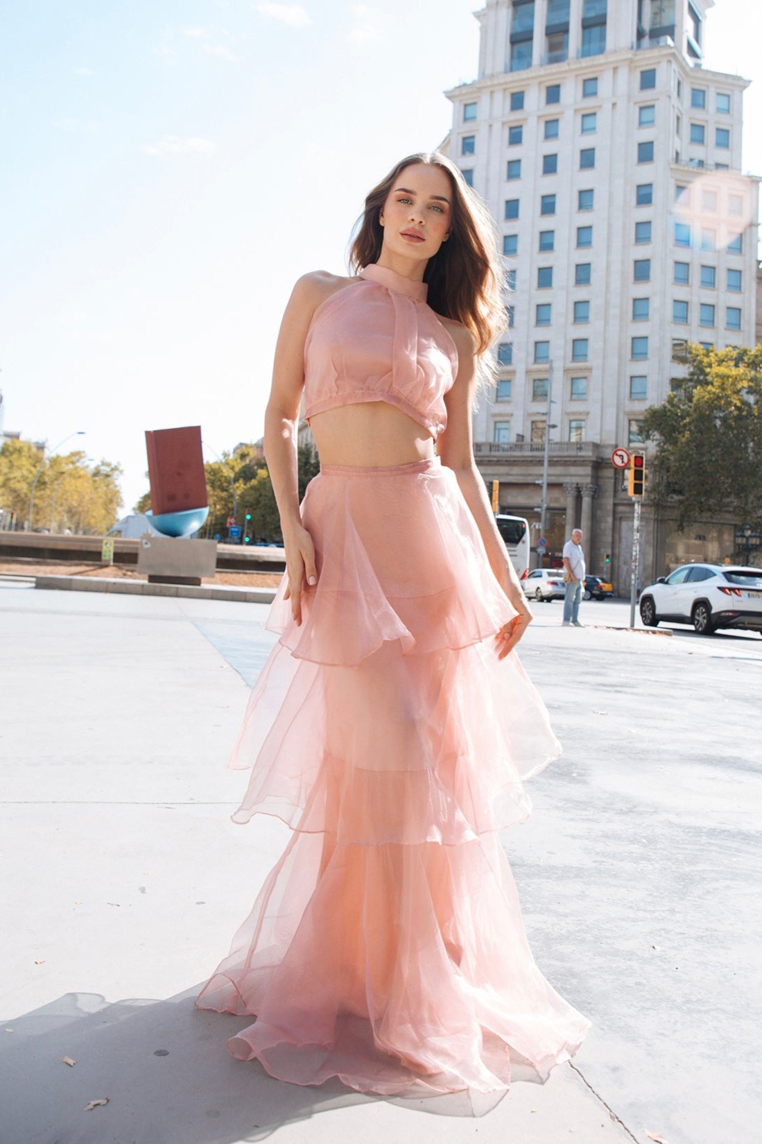 Set Top+Falda Bolero Luxxel Coral