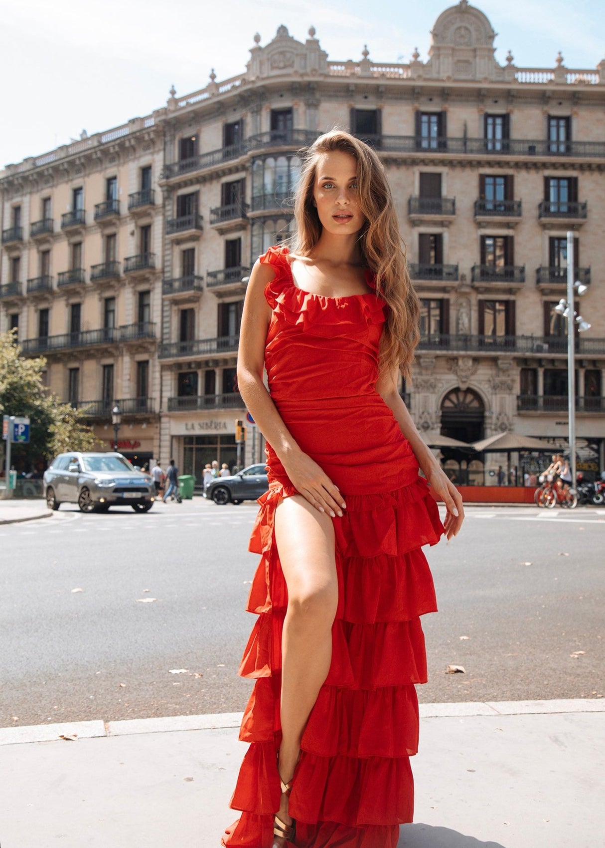 Vestido Largo Luxxel Rojo Boleros