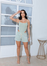 Set Body+Short Sage Envegecido